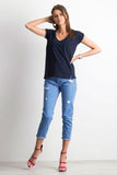 Chic V-Neck Women's T-Shirt for Effortless Style