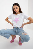 Decorative Print Short Sleeve Women's T-Shirt