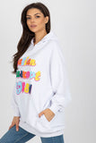 Casual Hooded Sweatshirt with Pockets and Front Inscription