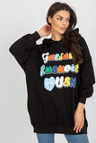 Cozy Hooded Women's Sweatshirt with Pockets and Inscription