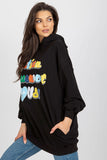 Cozy Hooded Women's Sweatshirt with Pockets and Inscription
