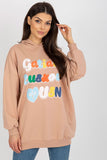 Cozy Hooded Women's Sweatshirt with Pockets and Print