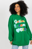 Casual Hooded Sweatshirt with Pockets and Decorative Inscription