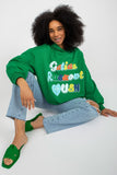 Casual Hooded Sweatshirt with Pockets and Decorative Inscription