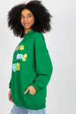 Casual Hooded Sweatshirt with Pockets and Decorative Inscription