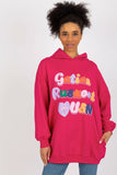 Casual Hooded Women's Sweatshirt with Pockets and Print