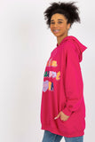 Casual Hooded Women's Sweatshirt with Pockets and Print