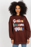 Stylish Hooded Sweatshirt with Front Inscription and Pockets