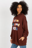 Stylish Hooded Sweatshirt with Front Inscription and Pockets