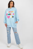 Casual Women's Hooded Sweatshirt with Pockets and Print