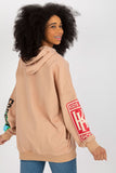 Casual Women's Hoodie with Pockets and Decorative Lettering