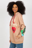 Casual Women's Hoodie with Pockets and Decorative Lettering