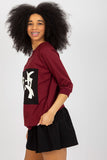 Sweatshirt and Skirt Set with Decorative Print
