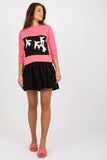 Stylish Sweatshirt and Skirt Set with Decorative Print