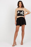 Sweatshirt and Skirt Set with Decorative Print