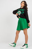 Hooded Sweatshirt and Flared Skirt Set with Print