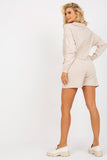 Casual Sweater and Shorts Set with Elastic Waistband
