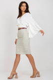 Pleated Sleeve Blouse with Envelope Neckline