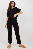 Summer Blouse and High-Waisted Pants Set