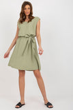 Sleeveless Summer Dress with Heart Neckline and Belt