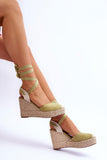 Chic Eco-Suede Platform Sandals with Jute Braid Design