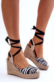 Stylish Eco-Suede Platform Sandals with Jute Braid Design