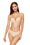 Seamless Cotton Thong with Soft Tulle Trim for Comfort