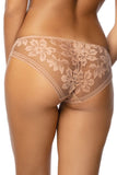 Beige Lace Panties with Classic Cut and Decorative Bow