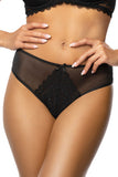 Elegant Floral Lace and Mesh Crowned Panties with Bow
