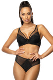 Elegant Floral Lace and Mesh Crowned Panties with Bow