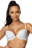 Elegant Lace Push-Up Bra with Removable Inserts and Bow
