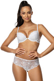 Elegant Lace Push-Up Bra with Removable Inserts and Bow