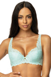Elegant Floral Lace Padded Bra with Satin Bow