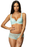 Elegant Floral Lace Padded Bra with Satin Bow