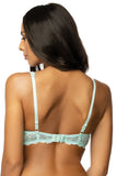 Elegant Floral Lace Padded Bra with Satin Bow