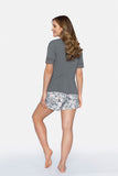 Lace-Trimmed Blouse and Floral Print Shorts Set