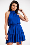 Versatile Flared Dress with Decorative Neckline