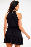 Versatile Flared Dress with Decorative Neckline