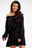 Vestido largo con mangas y volantes, estilo versÃ¡til