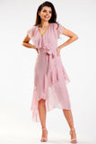 Elegant Asymmetrical Dress with Ruffle Details