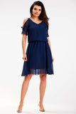 Lightweight Chiffon Summer Dress with Shoulder Slits