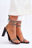 Stylish Breathable Rhinestone Sandals with Unique Heel