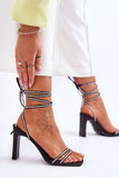 Stylish Breathable Rhinestone Sandals with Unique Heel