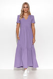 Classic Maxi Knit Dress with Romantic Ruffles