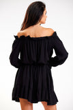 Vestido largo con mangas y volantes, estilo versÃ¡til