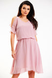 Lightweight Chiffon Summer Dress with Shoulder Slits