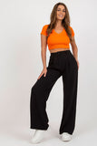 Elegant High-Waisted Pleated Pants with Pockets