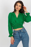 Elegant Envelope Neckline Blouse with Long Sleeves