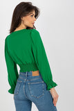 Elegant Envelope Neckline Blouse with Long Sleeves