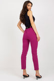 High Rise Pants with Elastic Waist and Decorative Belt